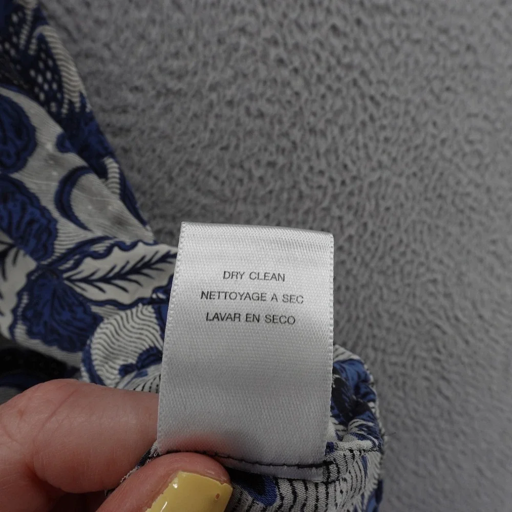 Michael Kors Blouse Size 2X Blue Floral Womens Ruffle‎ Off Shoulder Peasant Top